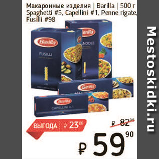 Акция - Макаронные изделия Barilla