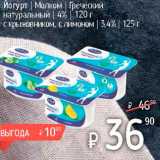 Магазин:Я любимый,Скидка:Йогурт Молком Греческий натуральный 4% 120г, с крыжовником , с лимоном 3,4% 125г