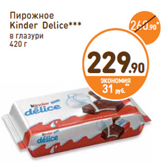 Акция - Пирожное Kinder Delice