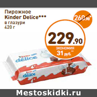 Акция - Пирожное Kinder Delice