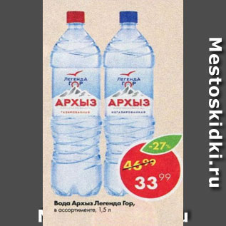 Акция - Вода Архыз, Легенда Гор