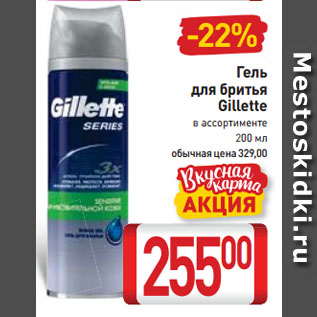 Акция - Гель для бритья Gillette