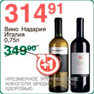 Акция - Вино Надария