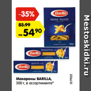 Акция - Макароны BARILLA