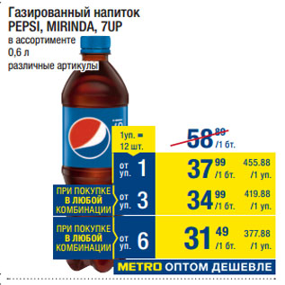 Акция - Газированный напиток PEPSI, MIRINDA, 7UP