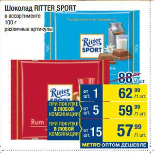 Акция - Шоколад Ritter Sport