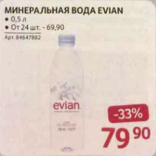 Акция - МИНЕРАЛЬНАЯ ВОДА EVIAN