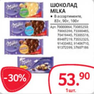 Акция - ШОКОЛАД MILKA