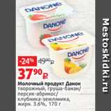 Виктория Акции - Молочный продукт Данон
творожный, груша-банан/
персик-абрикос/
клубника-земляника,
жирн. 3.6%, 170 г 
