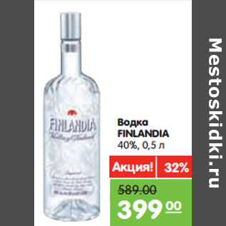 Акция - Водка FINLANDIA 40%