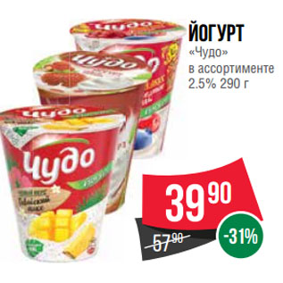 Акция - Йогурт «Чудо» 2.5%