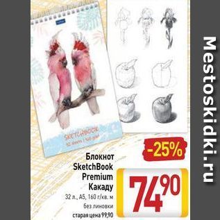 Акция - Блокнот SketchBook Premium Какаду