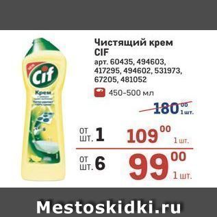 Акция - Чистящий крем CIF