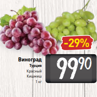 Акция - Виноград Турция Красный Кишмиш 1 кг