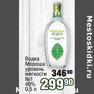 Акция - Водка Мороша уровень мягкости №1 40%