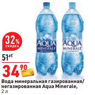 Акция - Вода минеральная газированная/ негазированная Aqua Minerale,