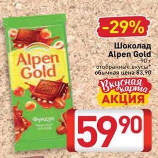 Акция - Шоколад Alpen Gold