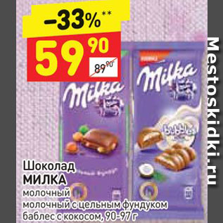 Акция - Шоколад Milka