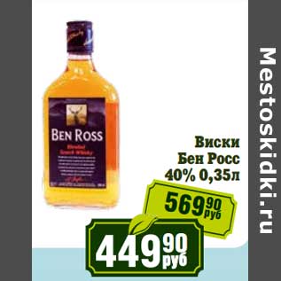 Акция - Виски Бен Росс 40%