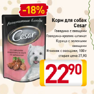 Акция - Корм для собак Cesar