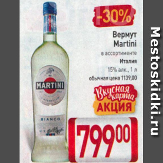 Акция - Вермут Martini 15%