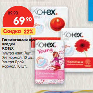 Акция - Гигиенические прокладки KOTEX