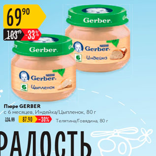 Акция - Пюре GERBER