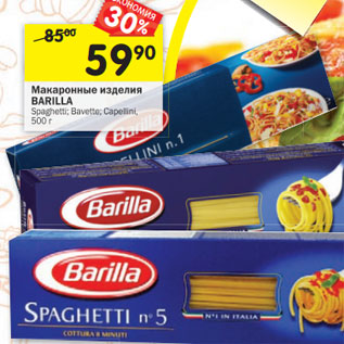 Акция - Макаронные изделия Barilla