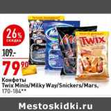 Магазин:Окей супермаркет,Скидка:Конфеты Twix Minis / Milky Way / Snickers / Mars 