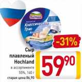 Магазин:Билла,Скидка:Сыр плавленый Hochland 55% 