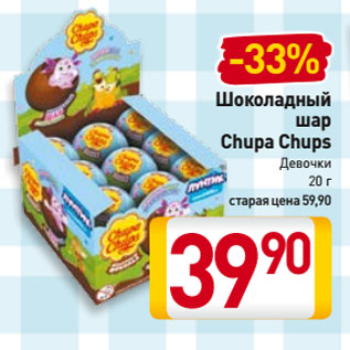 Акция - Шоколадный шар Chupa Chups