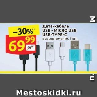 Акция - Дата-кабель USB - MICRO USB USB-TYPE-C