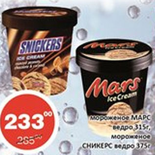 Акция - Мороженое Марс, Сникерс ведро