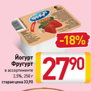 Акция - Йогурт Фругурт в ассортименте 2,5%