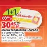 Виктория Акции - Масса творожная Благода
в ассортименте,
жирн. 18%, 90 г