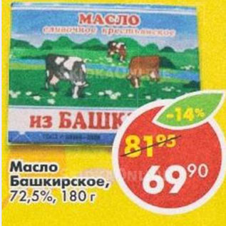 Акция - масло Башкирское 72,5%