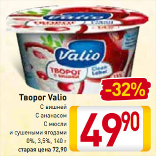 Акция - Творог Valio 0%-3,5%