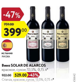 Акция - Вино Solar De Alarcos