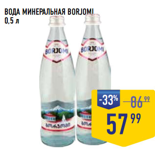 Акция - ВОДА МИНЕРАЛЬНАЯ BORJOMI