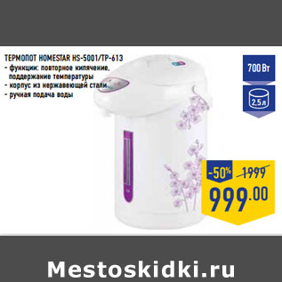 Акция - ТЕРМОПОТ HOMESTAR HS-5001/TP-613