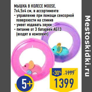 Акция - МЫШКА В КОЛЕСЕ MOOSE,