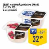 Лента супермаркет Акции - ДЕСЕРТ МОЛОЧНЫЙ ДАНИССИМО DANONE,
5,4-7,2%,