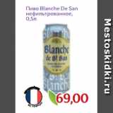 Магазин:Монетка,Скидка:Пиво Blanche De San
нефильтрованное,
0,5л