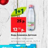 Магазин:Виктория,Скидка:Вода Акваника Детская Питьевая, природная, артезианская, негаз, 0.25 л 