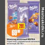 Авоська Акции - Шоколад молочный МИЛКА
пористый/с карамельной начинкой/
молочный, 80-90 г